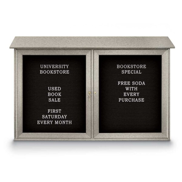 Indoor Enclosed Combo Board, 48"x36", Bronze Frame/Grey & Cork